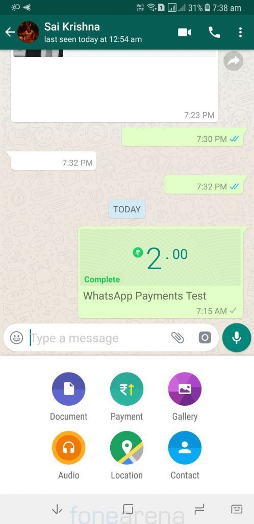 WhatsApp’tan Para yollama