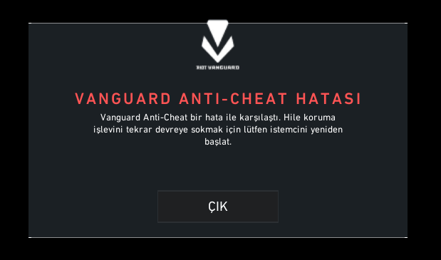 Photo of Valorant Vanguard Anti Cheat hatası